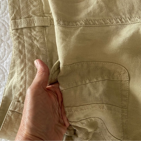 Ann Taylor Linen Culottes Tan Drawstring 4 Pockets Mid Rise Size 6 - Picture 9 of 12